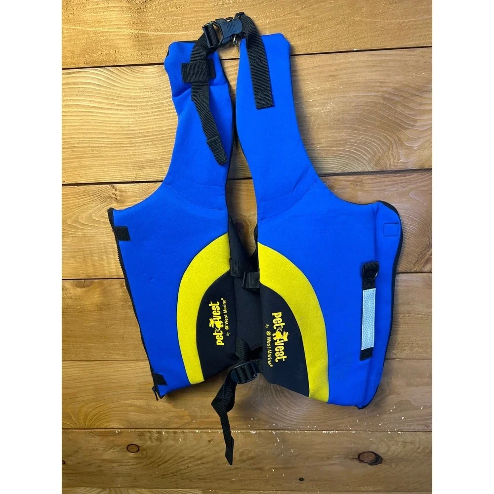 PetVest By West Marine Dog Life Vest Jacket Blue Yellow Safety Pet Gear XL